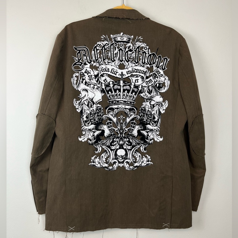 Affliction Red Label Premium Men’s Blazer Jacket 40-42 Graphic Goth Grunge Y2K